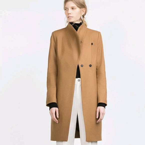 Zara Jackets & Blazers - NEW ZARA WOOL WOMENS MASCULINE CAMEL COAT JACKET